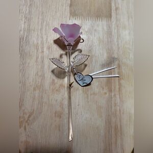 Pink Glass Rose by Glass Baron